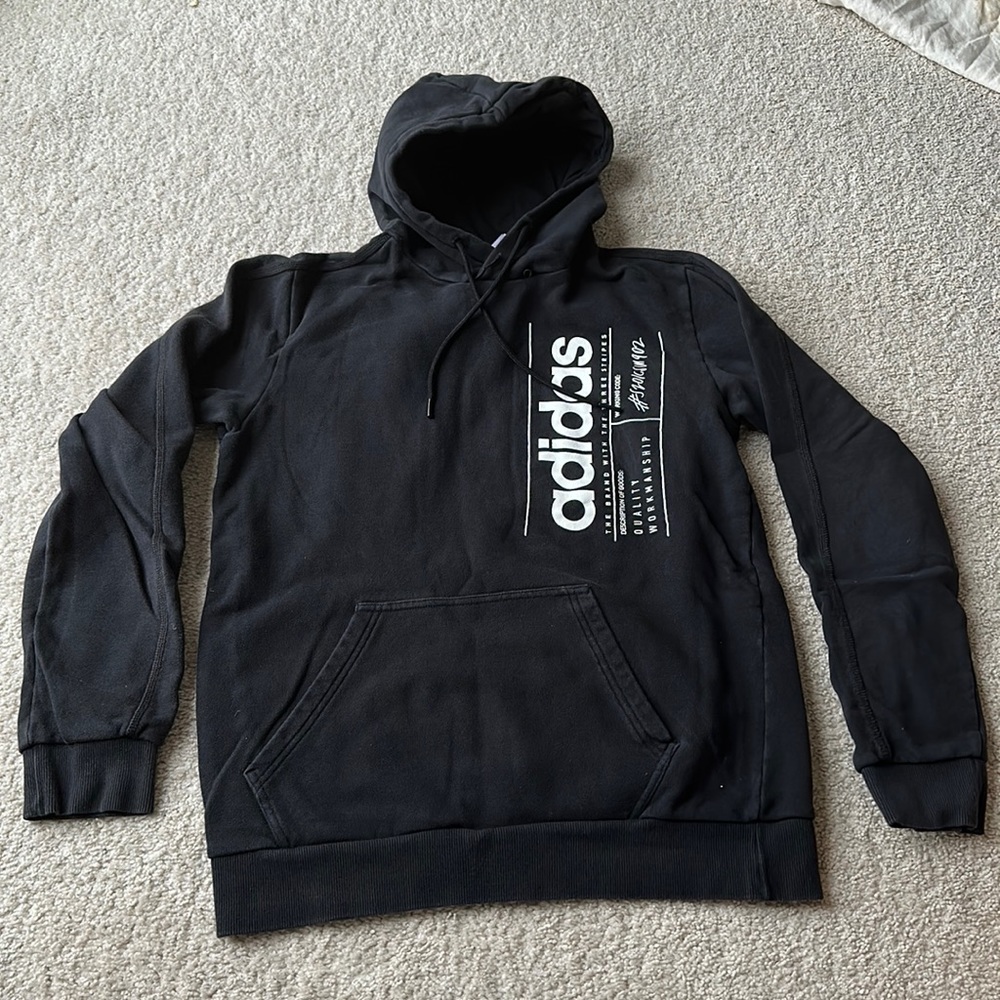 ADIDAS youth long sleeve hoodie. Size S, color black.